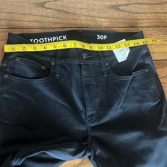 J crew toothpick Black Mid  Rise Jean Size 30P New With Tag - Picture 6 of 12